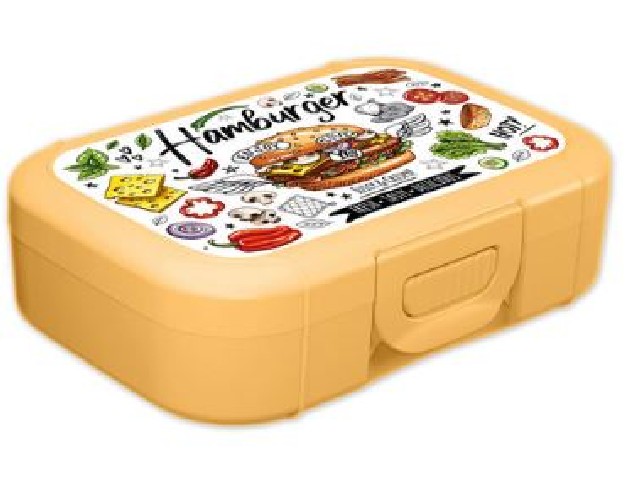 Ланч-бокс 0,85л с декором (бледно-желтый)